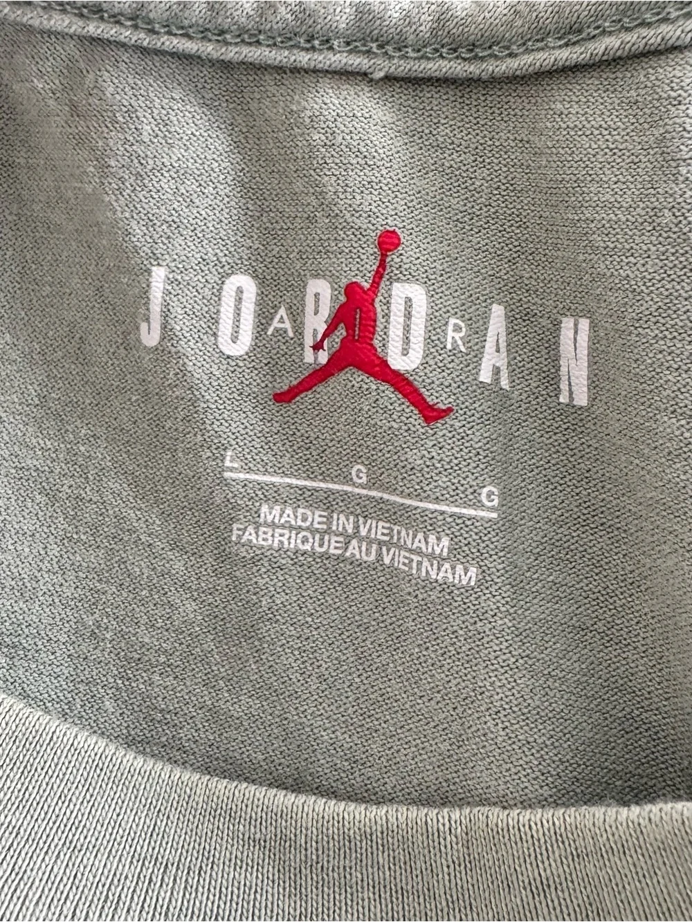 Nike Air Jordan Graphic T-Shirt Mens L Sage Green Michael Jordan Photo Print